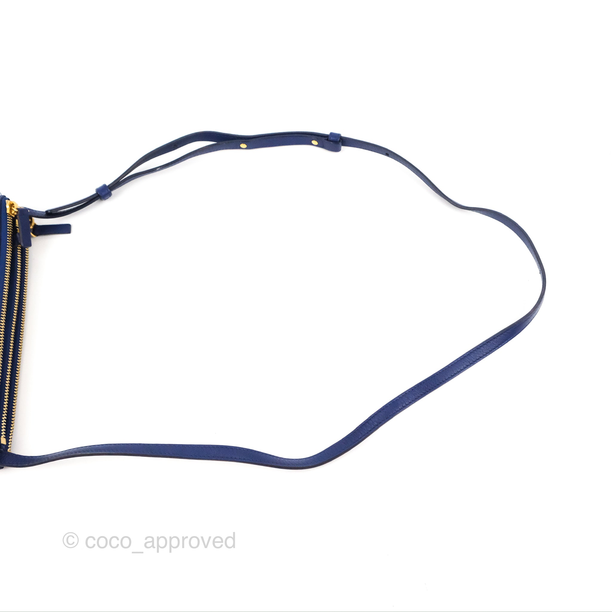 Celine Small Trio Crossbody Bag in Dark Blue Lambskin Leather with Gold Hardware - Perfect for Everyday Use, Travel & Date Nights