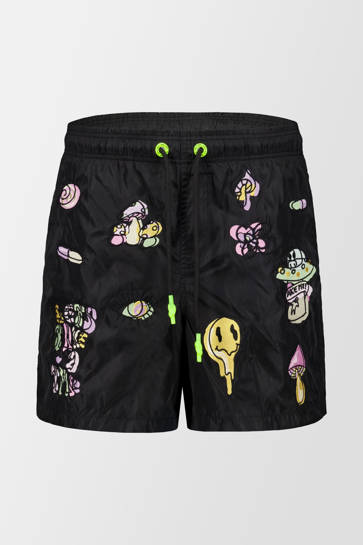 Bain de Mer Black Trip Swim Shorts for Men - Quick Dry, Comfortable & Stylish Beachwear for Swimming, Surfing & Vacation