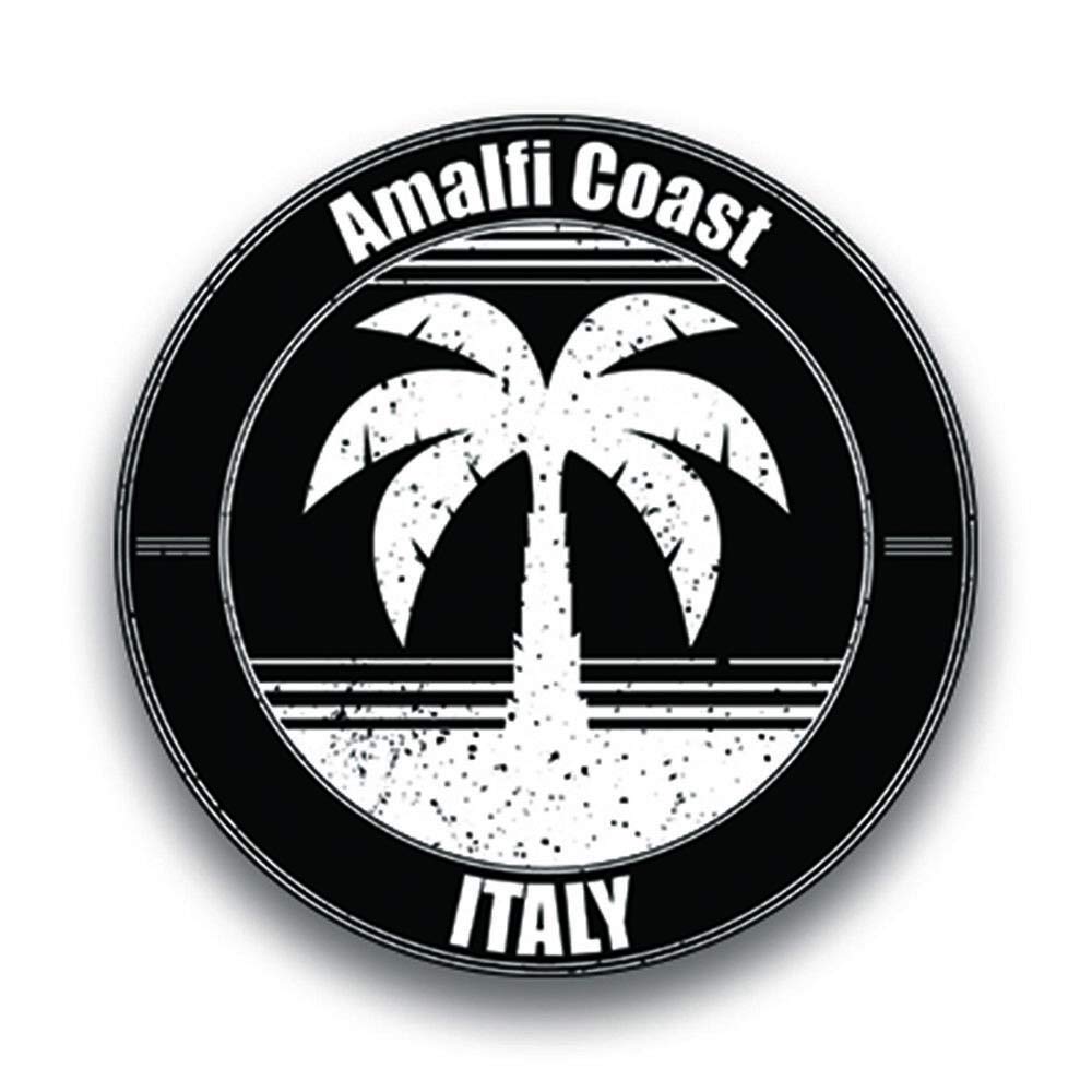 Amalfi Coast Italy Vinyl Vacation Souvenir - Double Sided Stainless Steel Keychain Key Ring with Carabiner Clip | Perfect Travel Gift, Key Finder & Memory Keepsake for Beach Trips, Road Trips and Italian-Themed Parties