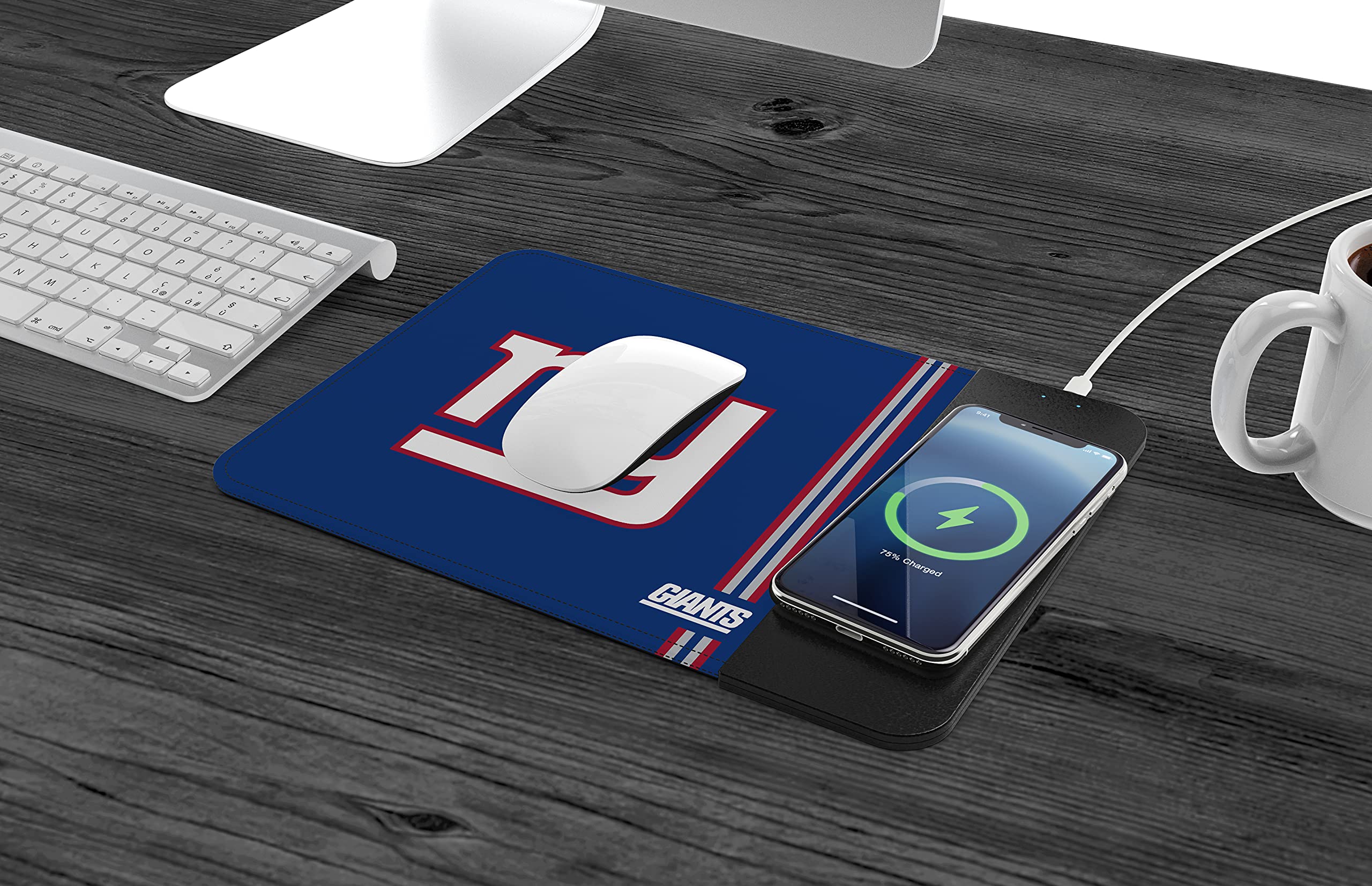 SOAR NFL Team Logo Wireless Charging Mouse Pad - Fast Qi Charger for iPhone & Android - Perfect Gaming & Office Desk Accessory for Football Fans