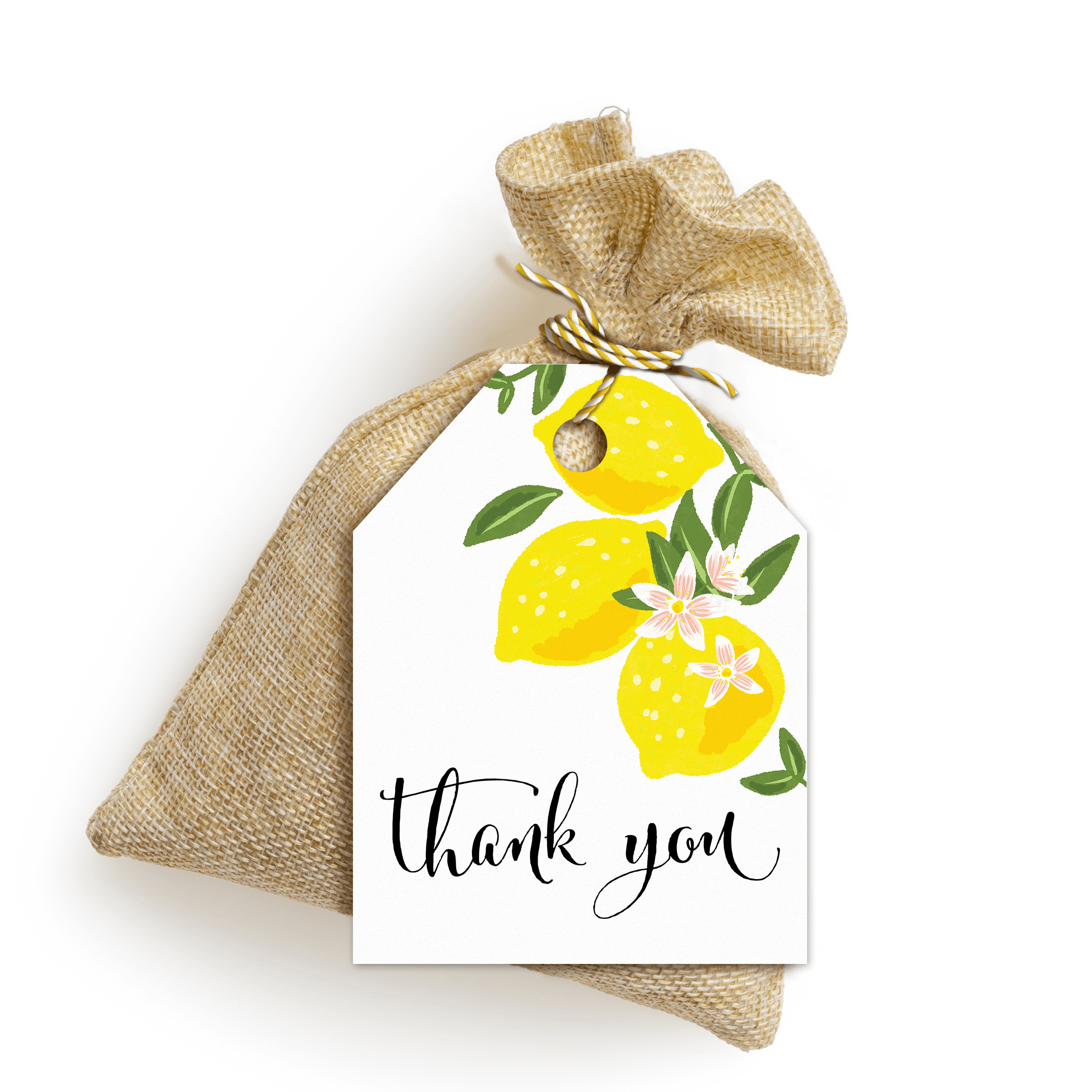 Thank You Lemons Gift Tags - Printable Lemon-Themed Thank You Cards for Parties, Weddings & Baby Showers - Perfect for DIY Crafts & Appreciation Gifts