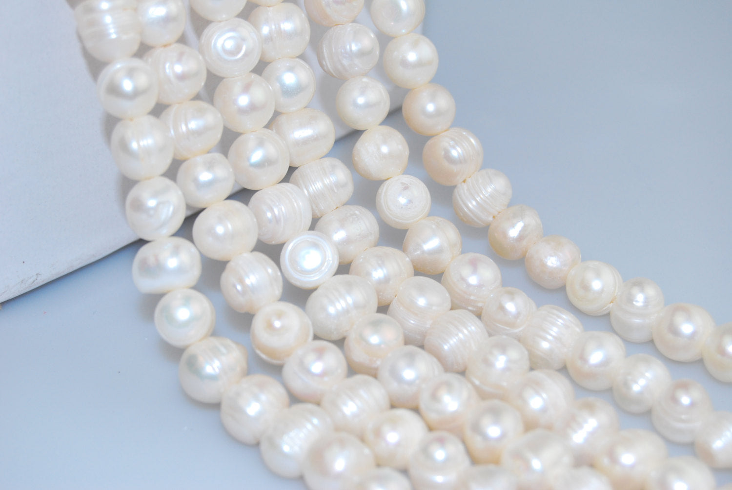 2.0mm Large Hole Freshwater Pearl Potato Shape Beads - 8mm, 10mm, 12mm, 13mm Sizes - 13 Strands Bulk for Jewelry Making, DIY Crafts, Bracelets & Necklace Designs (Perfect for Boho, Wedding & Fashion Accessories)