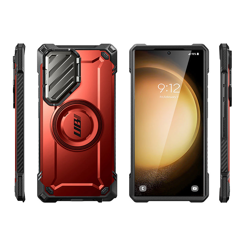 Samsung Galaxy S24 Ultra Unicorn Beetle Pro MAG XT Bumper Case - Shockproof Protective Cover with Magnetic Ring (Metallic Red) | Perfect for Outdoor Adventures, Work & Daily Use