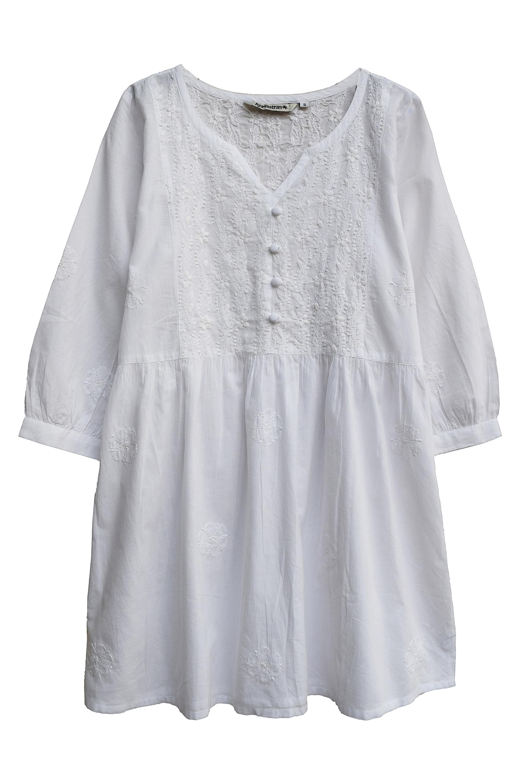 Megha Pure Cotton Hand Embroidered & Printed Tunic Top Blouse for Women | Boho Chic Summer Wear | Perfect for Casual Outings & Beach Vacations