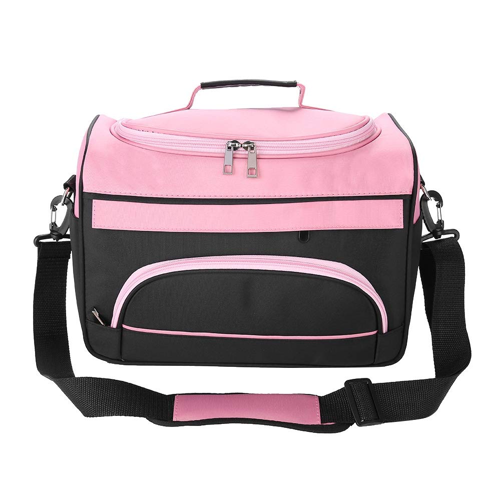 Anself Large Capacity Salon Tool Bag - Professional Shoulder Bag for Hairdressers & Barbers - Waterproof Cosmetology Organizer with Multiple Pockets - Perfect for Salon, Travel & Mobile Stylists (Pink)