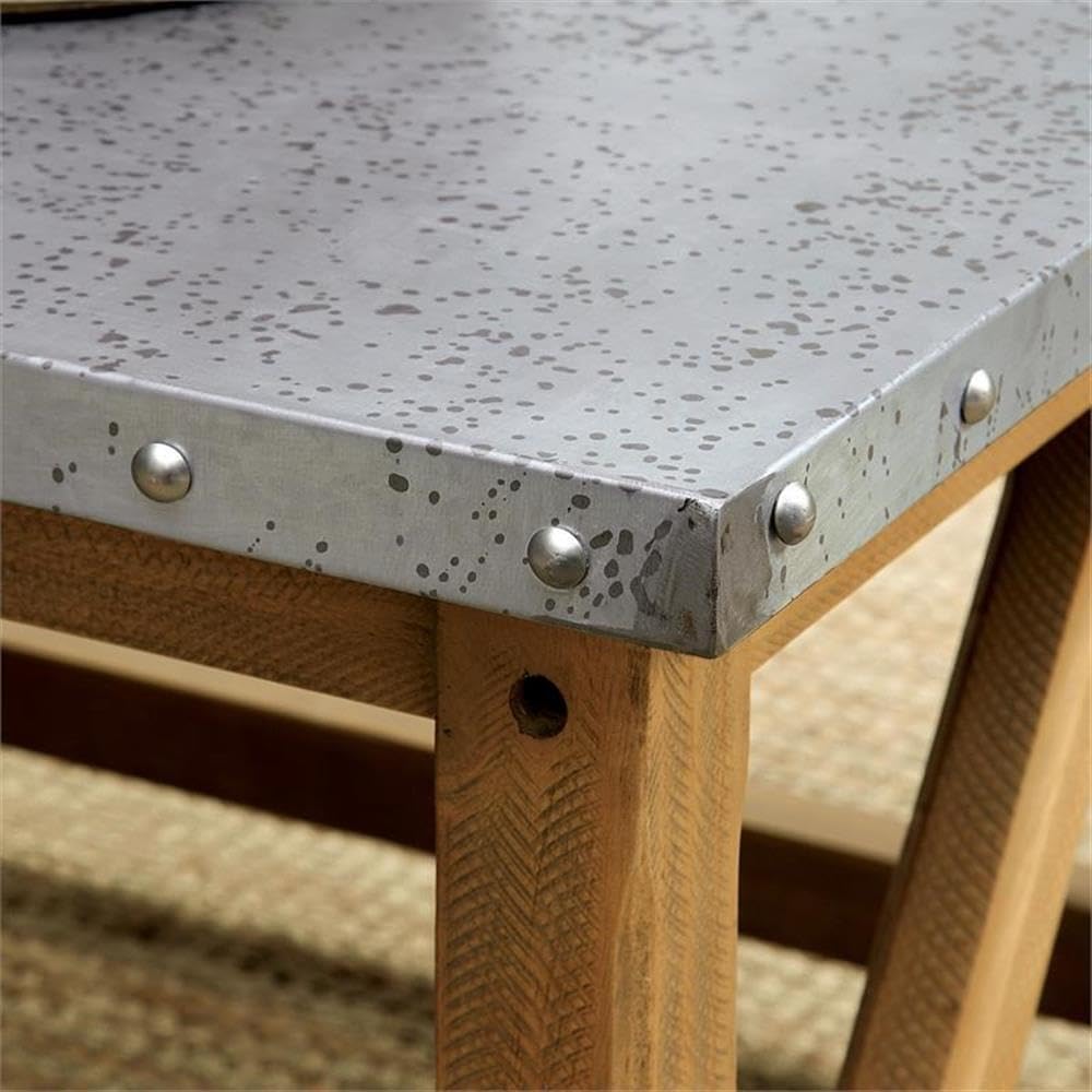 BOWERY HILL Industrial Wood Console Table - Natural Finish Entryway Sofa Table for Living Room, Hallway & Farmhouse Decor