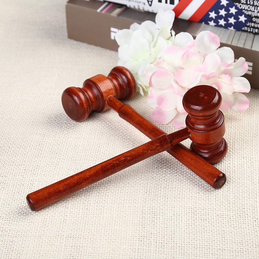 2-Piece Wooden Judge Gavels - 3.2 x 6.7 x 17.4 cm Courtroom Hammer Set for Auctions, Mock Trials & Lawyer Costume Accessories - Perfect for Courtroom Decor, Legal Themed Parties & Workspace Organization