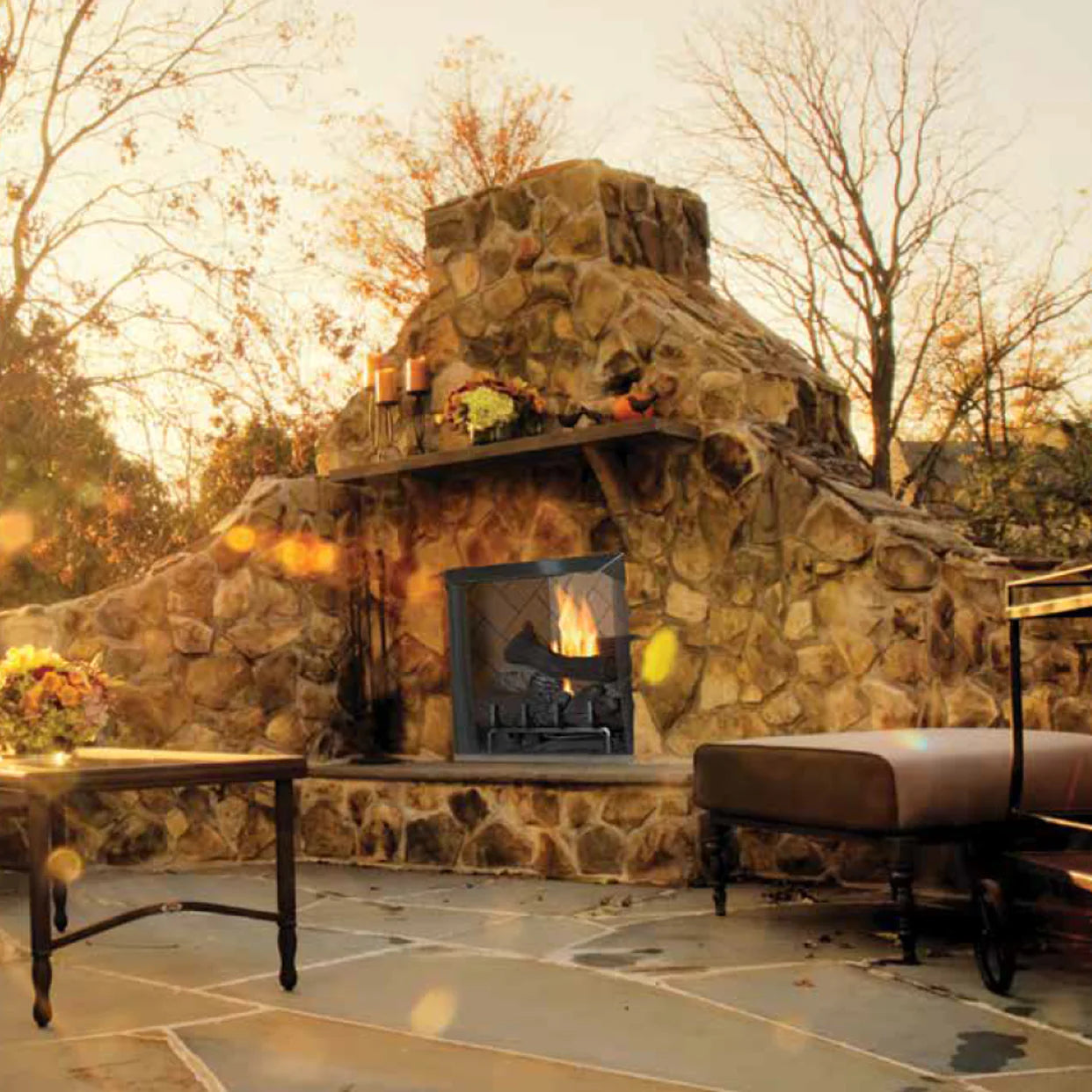 42 Inch Ventless Outdoor Gas Firebox - VRE6042 Masonry Fireplace for Patio, Backyard & Garden - Durable & Efficient Heating Solution