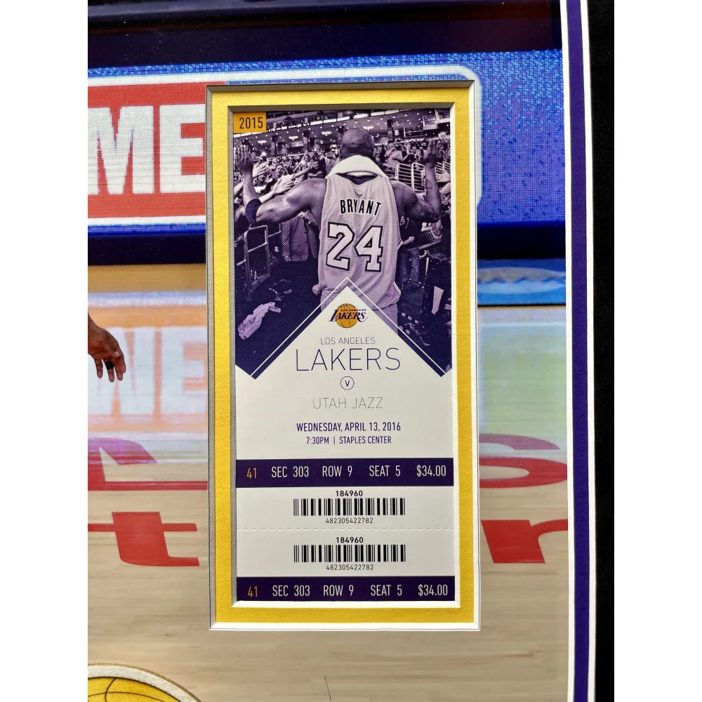 Kobe Bryant Final Game Authentic Ticket vs. Utah Jazz with Used Confetti - Framed Lakers Memorabilia for Sports Collectors & Basketball Fans