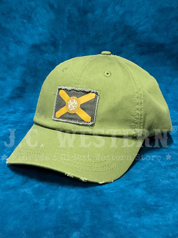 FloGrown FGH 297 Florida Flag Hat - Olive Green Adjustable Baseball Cap for Men & Women - Perfect for Outdoor Activities, Sports, and Patriotic Events