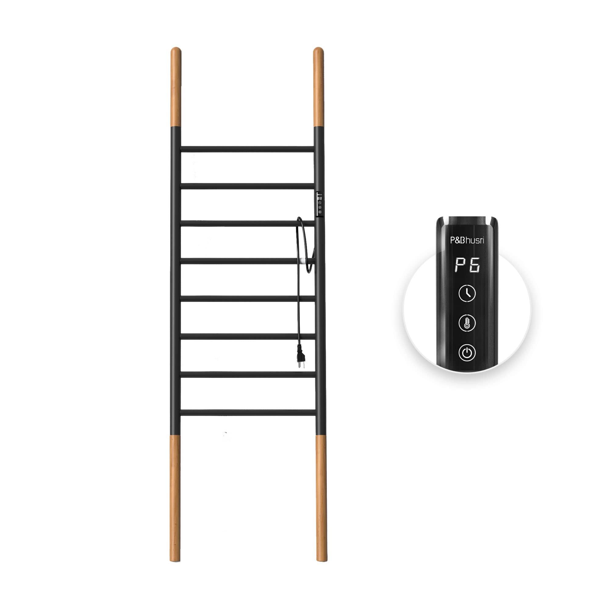 P&Bhusri 8-Bar Heated Towel Rack - 17.7