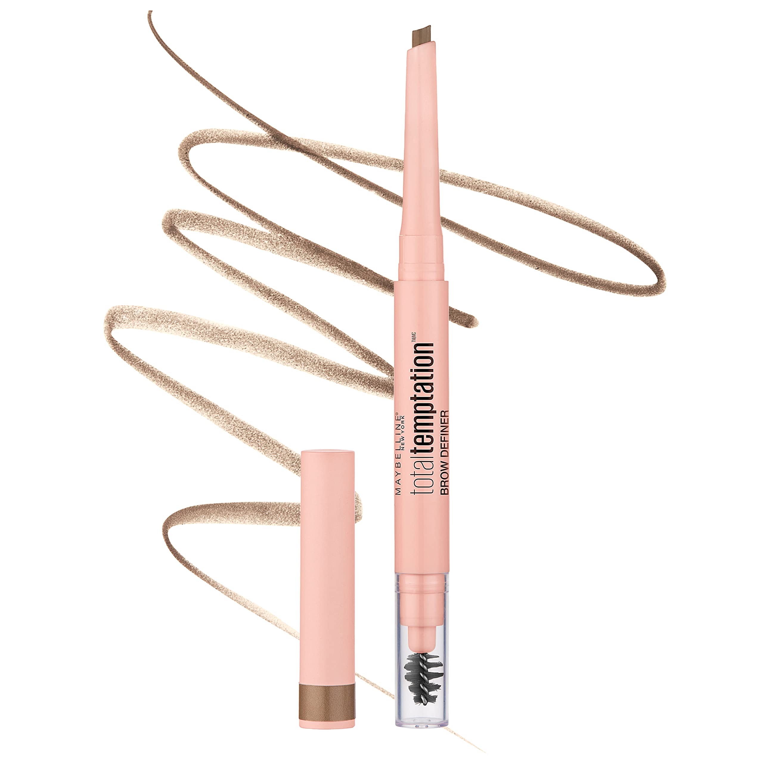Maybelline Total Temptation Eyebrow Definer Pencil - Waterproof Eyebrow Pencil for Natural Looking Brows, Blonde Shade, 1 Count - Perfect for Everyday Makeup & Eyebrow Grooming