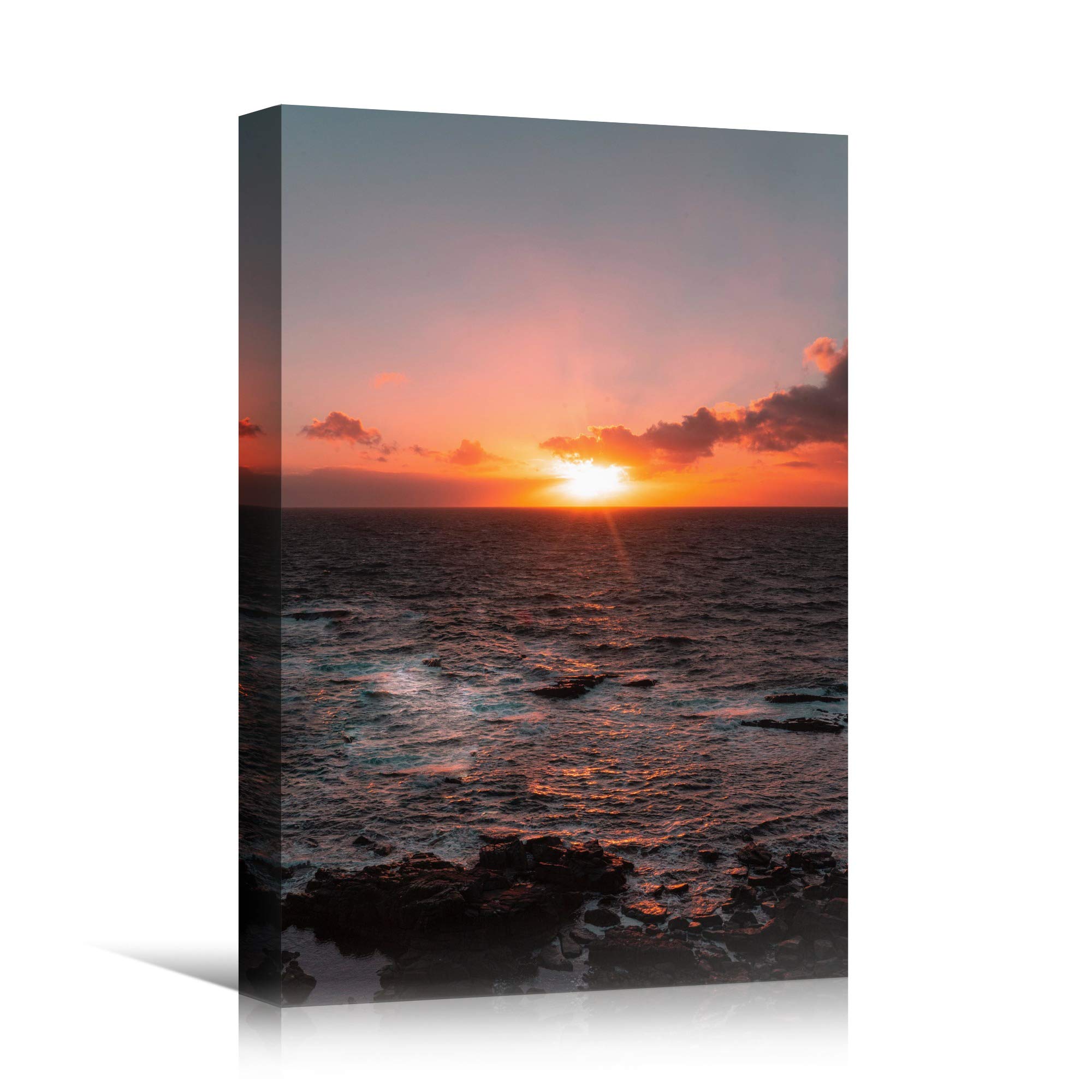 Calm Seas Beach Canvas Wall Art - 32x48 Inch Coastal Photography Print for Relaxing Home & Office Decor | Blue Ocean Waves, Serene Seascape, Modern Living Room & Bedroom Wall Decor