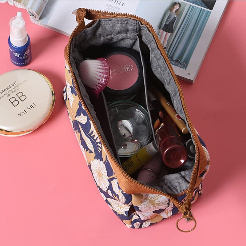 Trendy Multifunctional Printed Cosmetic Makeup Organizer - Portable Travel Vanity Pouch for Jewelry & Stationery - Perfect for Women & Girls (Brown) | Great for Travel, Home Storage & Daily Use