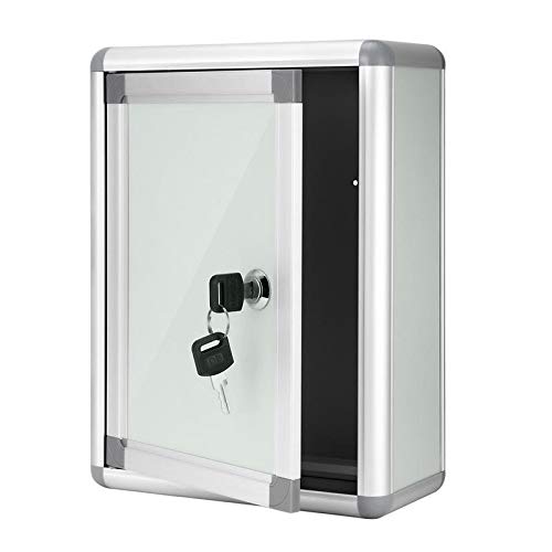 Lockable Wall Mounted Suggestion Box - Aluminum Alloy Mailbox with Key for Office, Home & Public Spaces - Secure Complaint Box for Suggestions, Feedback & Letters - Durable Decorative Post Box for Indoor/Outdoor Use