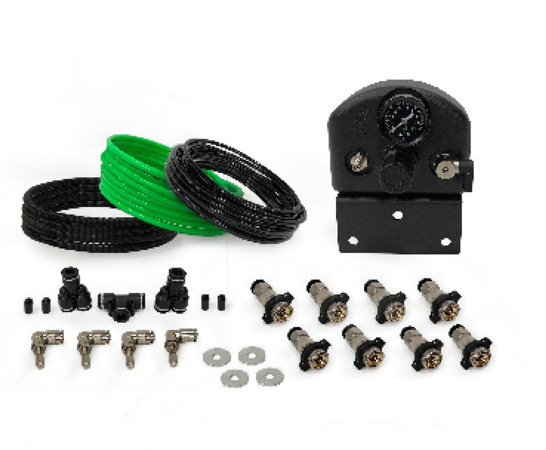 4 Tire Inflation System - Universal Car Tire Pump with Box, Fittings, Hoses & Storage Bag (Black) - Fast & Easy Tire Inflation for Cars, Trucks, SUVs & RVs - Perfect for Road Trips, Emergencies & Garage Use