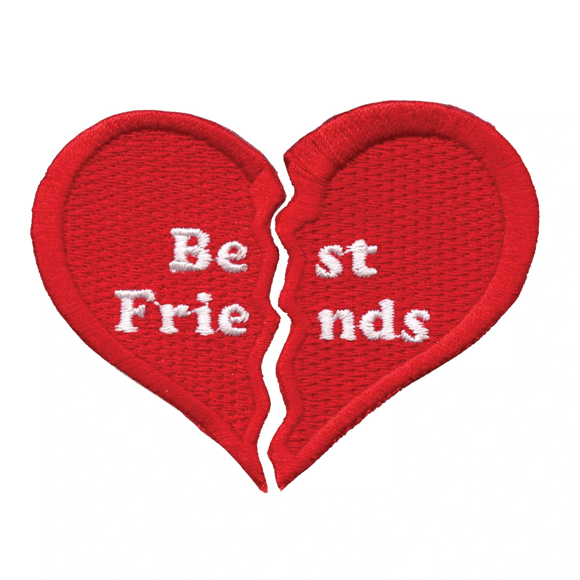 Best Friends Broken Heart Iron On Patches Set - Cute DIY Embroidered Applique for Jackets, Bags & Denim - Perfect for Gifts, Crafts & Clothing Customization