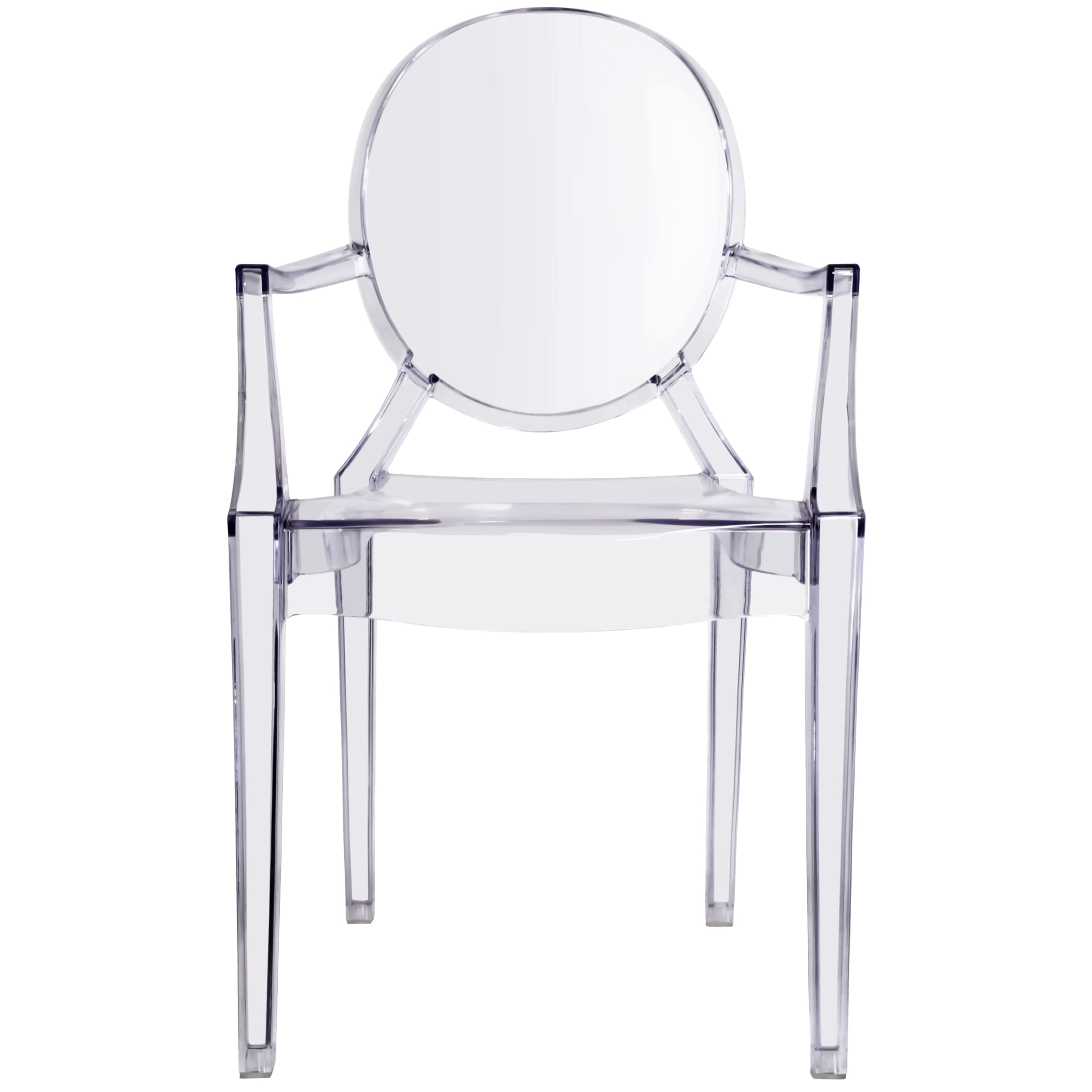 Ghost Arm Chair (1, Clear) - Modern Transparent Accent Chair for Living Room, Bedroom, or Office Decor