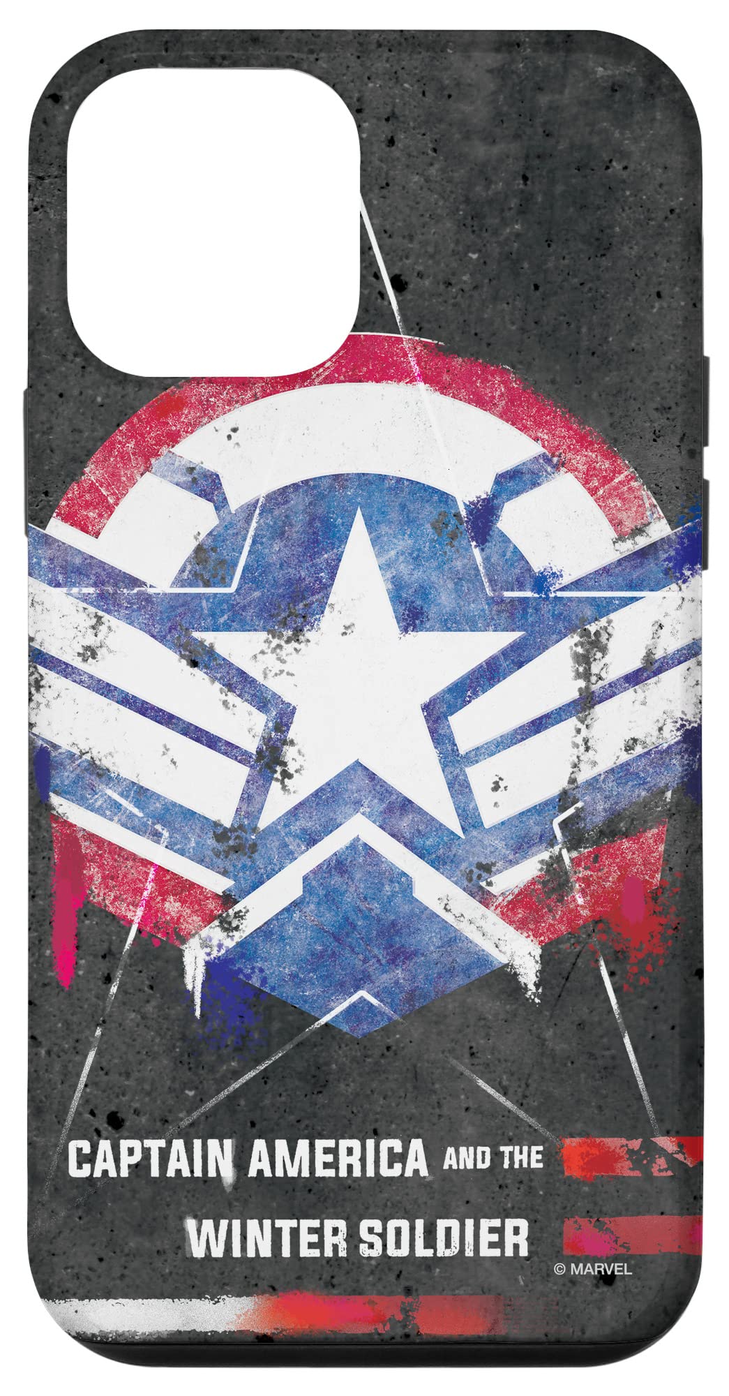 iPhone 12 Mini Marvel Captain America & Winter Soldier Spray Paint Case - Durable Protective Cover for Marvel Fans | Perfect for Everyday Use & Superhero Enthusiasts