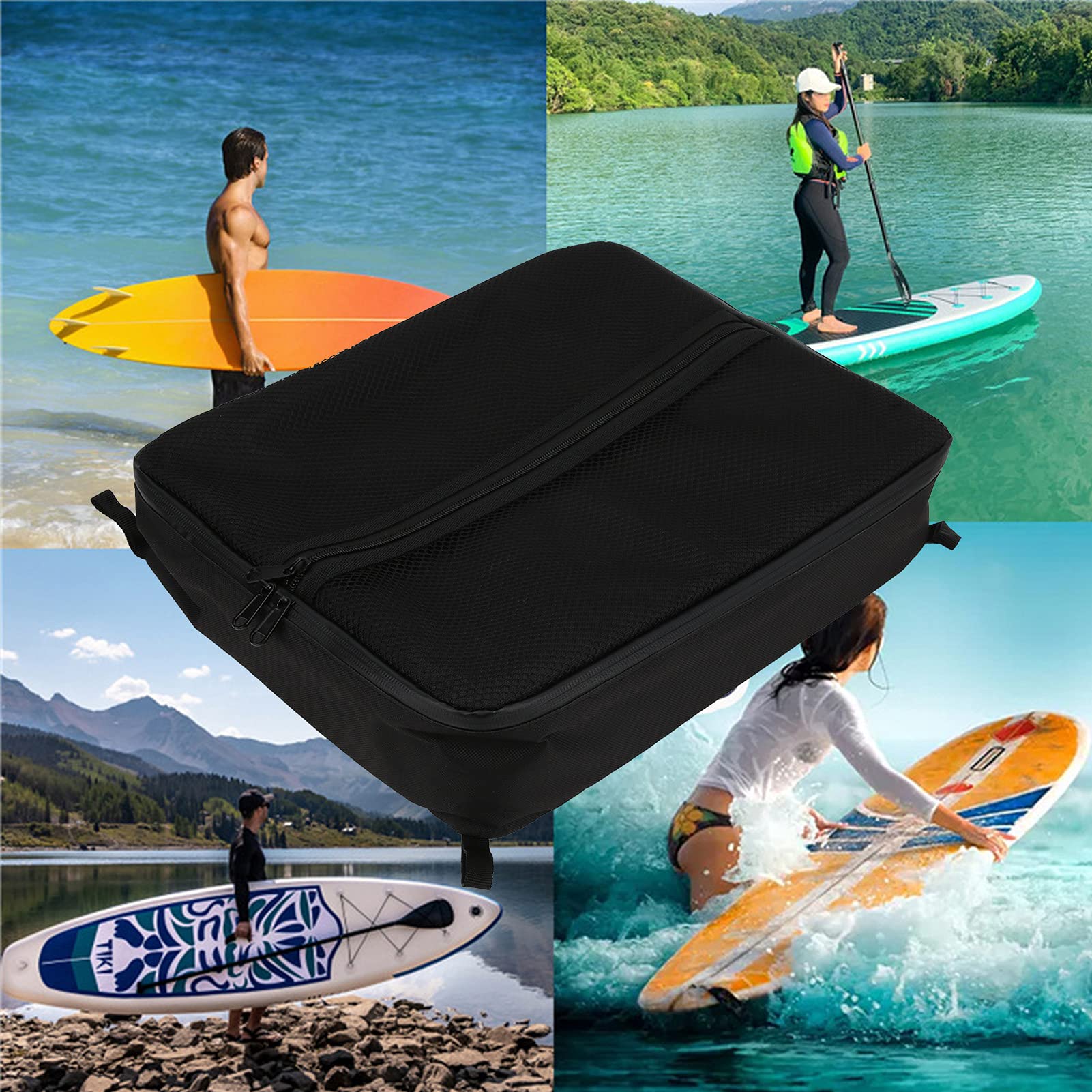 Kuuleyn Paddleboard Mesh Bag - Waterproof Deck Storage Bag with Suction Cups for SUP, Kayak & Surf - Perfect for Beach, Lake & Outdoor Adventures