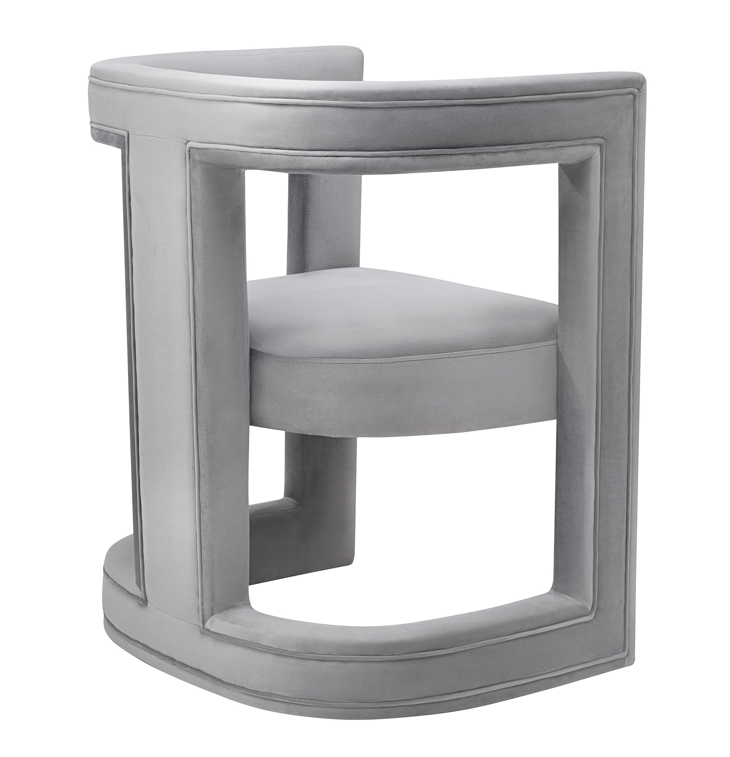 TOV Furniture ADA Accent Chair - Modern Velvet Upholstery with Birch Wood Frame in Grey - Perfect for Living Room, Bedroom or Office Decor