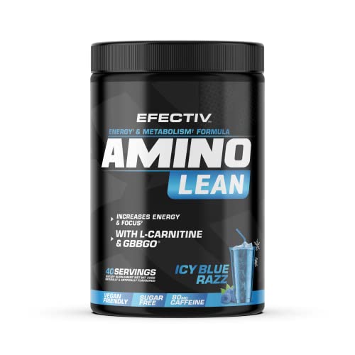 Efectiv Nutrition Amino Lean 240g Blue Razz Slush - Premium Amino Acid Supplement for Muscle Recovery & Energy Boost - Perfect for Pre-Workout & Post-Workout Nutrition