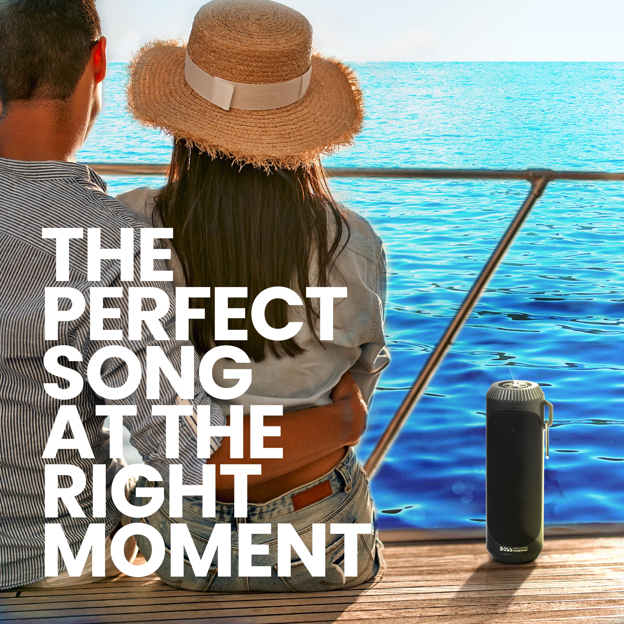 Boss BOLTBLK Wireless Bluetooth Speaker - Portable Waterproof Speaker with Powerful Bass, Black (Pair) - Perfect for Outdoor Adventures, Beach Parties & Home Entertainment
