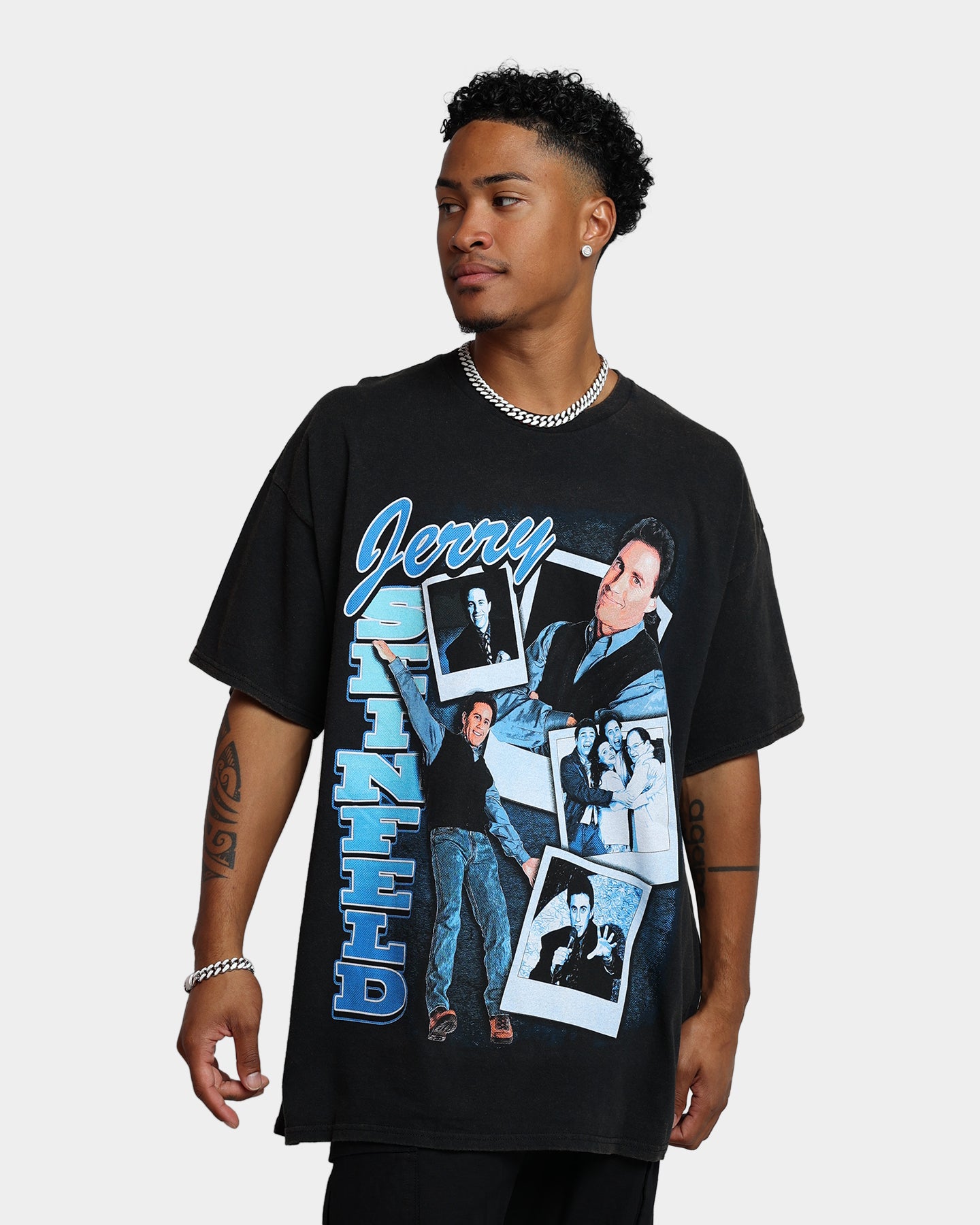 Vintage Seinfeld Jerry T-Shirt - Washed Black Retro TV Show Tee for Men & Women - Perfect for Casual Wear, Cosplay, and 90s Nostalgia Fans