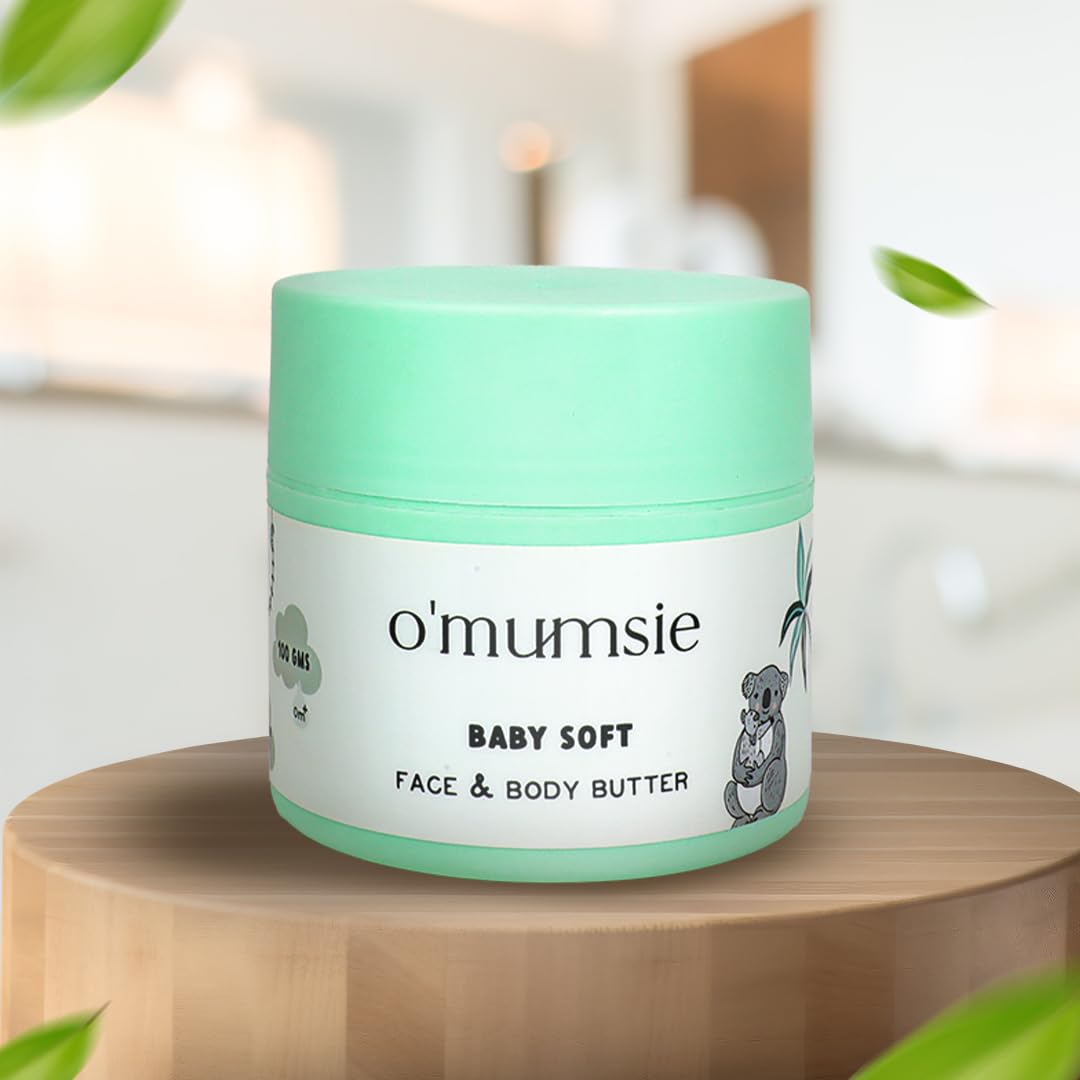 O'mumsie Baby Body Butter Moisturizing Lotion for Eczema Relief - Oatmeal & Cocoa Butter Enriched Cream for Dry, Sensitive Skin - 100g | Gentle Daily Moisturizer for Newborns & Toddlers with Itchy Skin