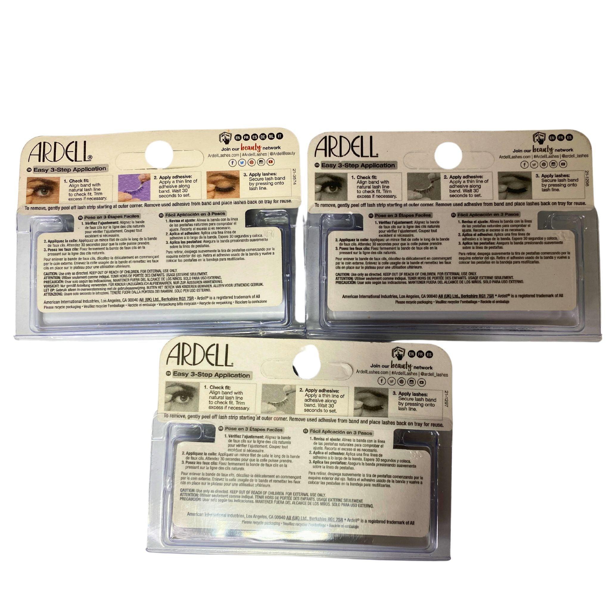 Ardell 3-Step Easy Application False Eyelashes - 45 Pcs Assorted Lashes Mix for Natural & Dramatic Looks - Perfect for Parties, Weddings & Daily Wear