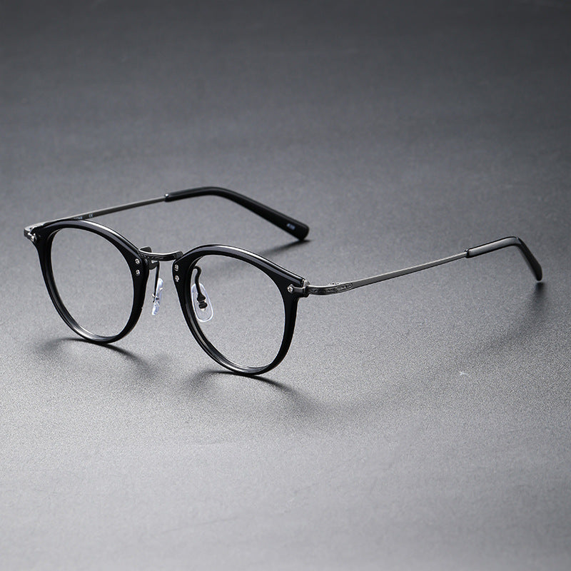 Vintage Retro Full Rim Titanium Oval Eyeglasses Frame GMS805 - Lightweight & Durable for Reading, Driving, and Fashion Accessories