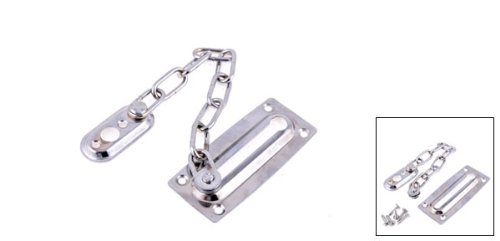 Heavy Duty Metal Deadbolt Lock Plate with Slide Chain - Secure Interior Doors & Gates - Home Security Guard for Apartments, Bedrooms & Offices