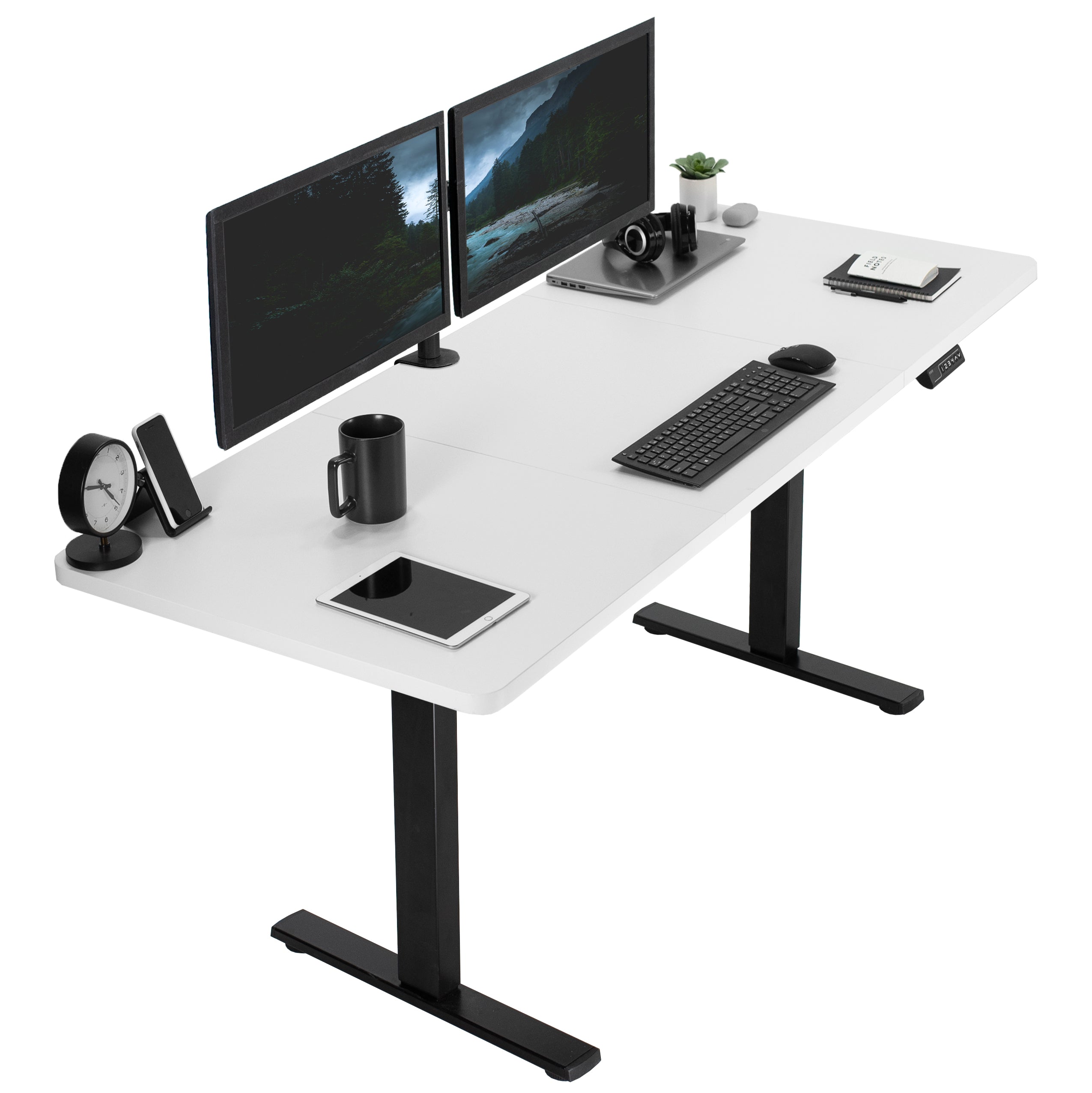 1B Split Top Series Single Motor Electric Standing Desk with Push Button Memory Controller - Perfect for Home Office, Gaming & Study Workspace