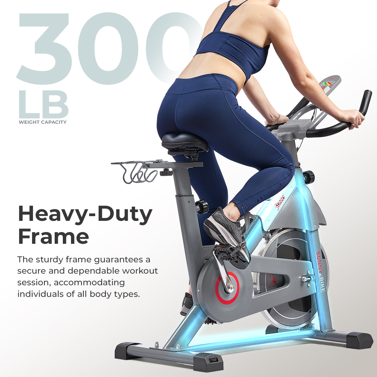 Smart Magnetic Belt Drive Indoor Cycling Exercise Bike - Quiet & Smooth Home Workout Bike for Cardio & Fitness Training - Perfect for Home Gym, Apartment & Small Spaces