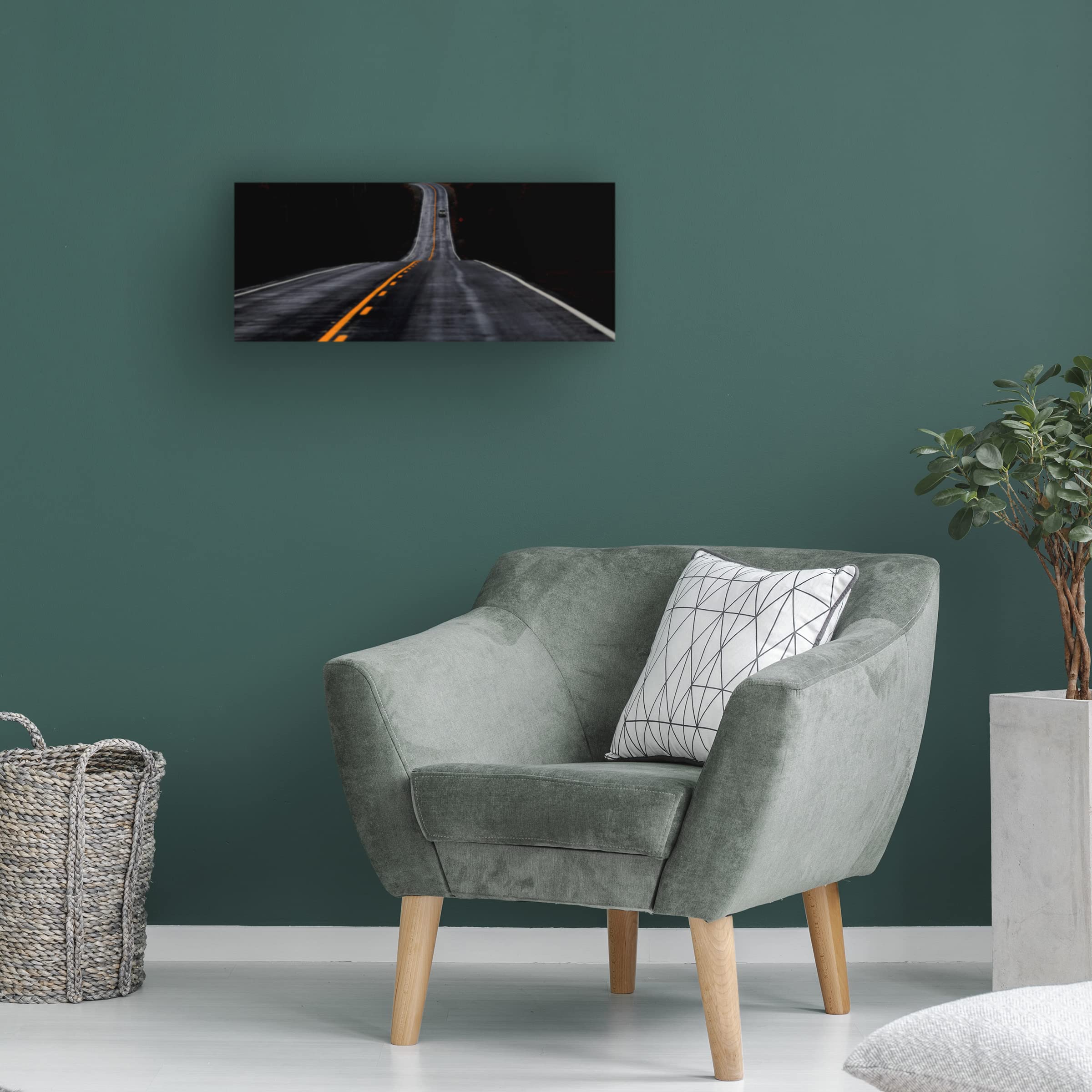 Trademark Fine Art 'The Road Ahead' Canvas Wall Art by Ivan Huang - Stunning Landscape Painting for Living Room, Bedroom & Office Decor