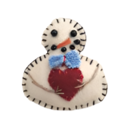 1.5 Inch Snowman Ornament with Red Heart - Perfect for Christmas Tree Decor, Holiday Gifts & Winter Home Decorations