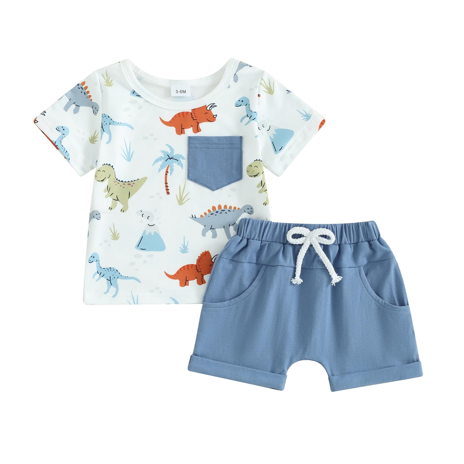 Adorable Toddler Boy Summer Outfit Set - Short Sleeve T-Shirt & Matching Shorts | Cute Infant Baby Clothes for Playtime & Outdoor Activities