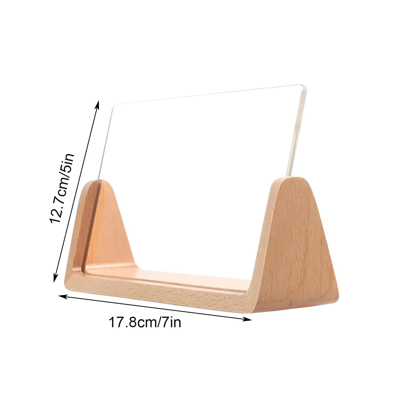 Wooden Desktop Photo Frame - U-Shaped Rustic Picture Frame with Clear Acrylic Plate for Home & Office Decoration | Perfect for Displaying Family Photos, Wedding Pictures, and Artwork on Desks, Shelves, or Nightstands