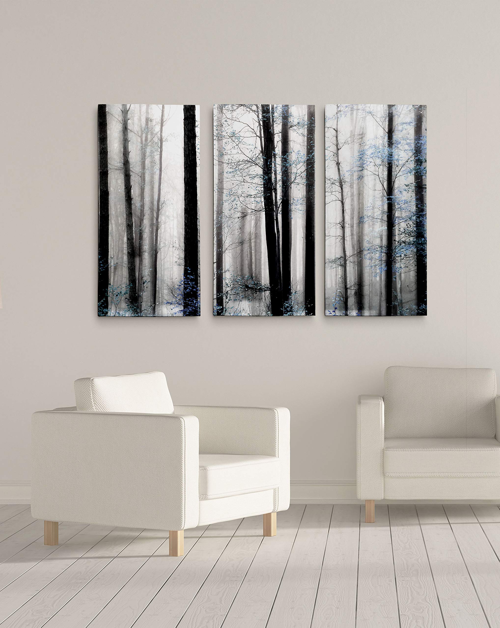 Waiting For Spring 3-Panel Canvas Wall Art - 32x48 Inch Wood Framed Landscape Painting for Living Room, Bedroom & Office Decor | Nature Inspired Home Artwork