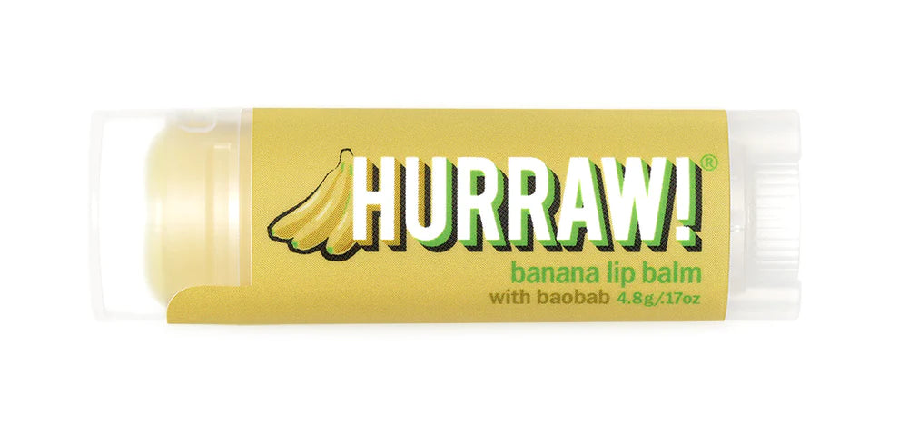 Organic Hurraw Banana Lip Balm - Moisturizing & Nourishing for Dry Lips - Perfect for Outdoor Activities & Daily Hydration