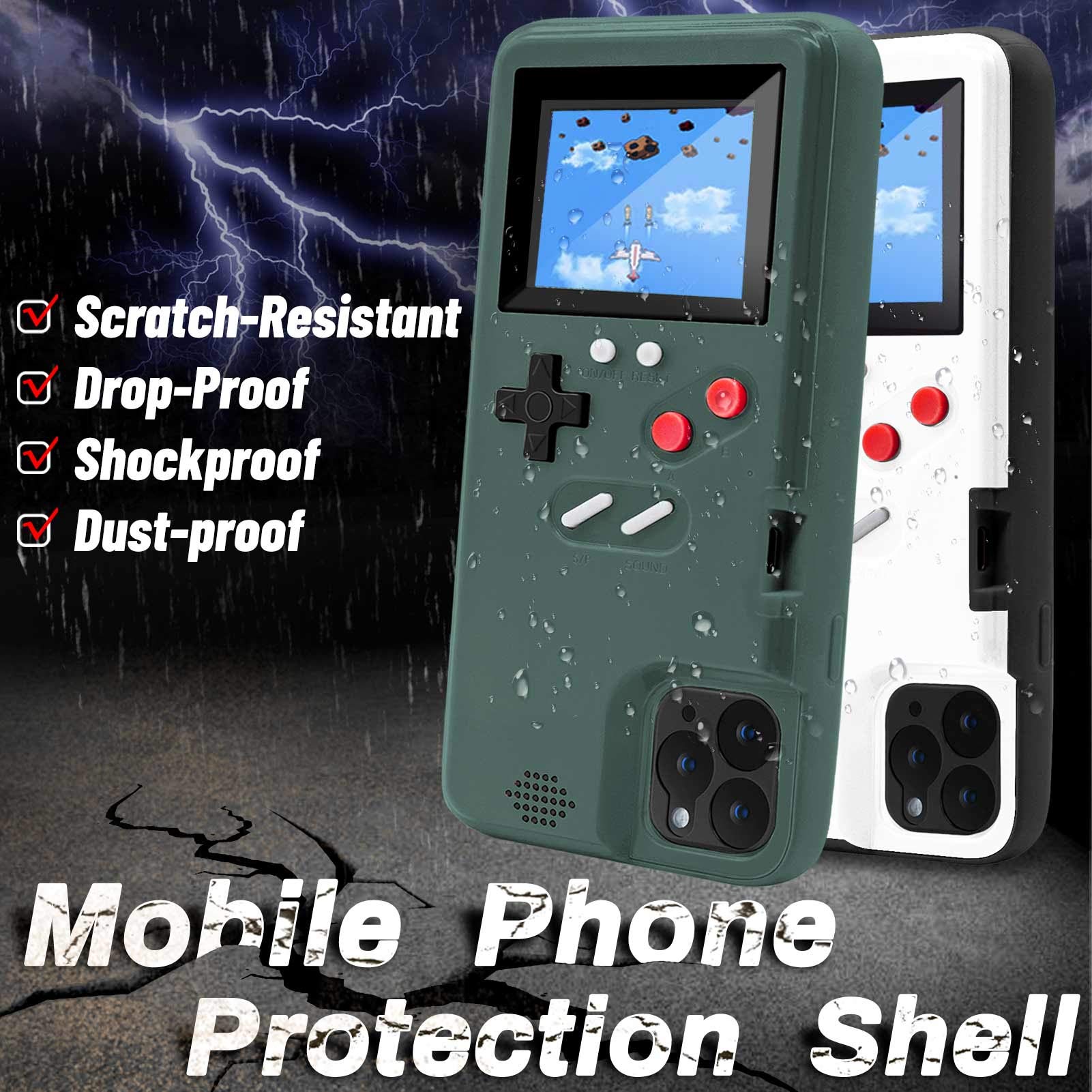 Retro Game Console Case for iPhone 11 Pro - DIKKAR Self-Powered Protective Cover with 36 Classic Games & Full Color Display | Perfect for Gaming Enthusiasts & Nostalgic Entertainment On-The-Go