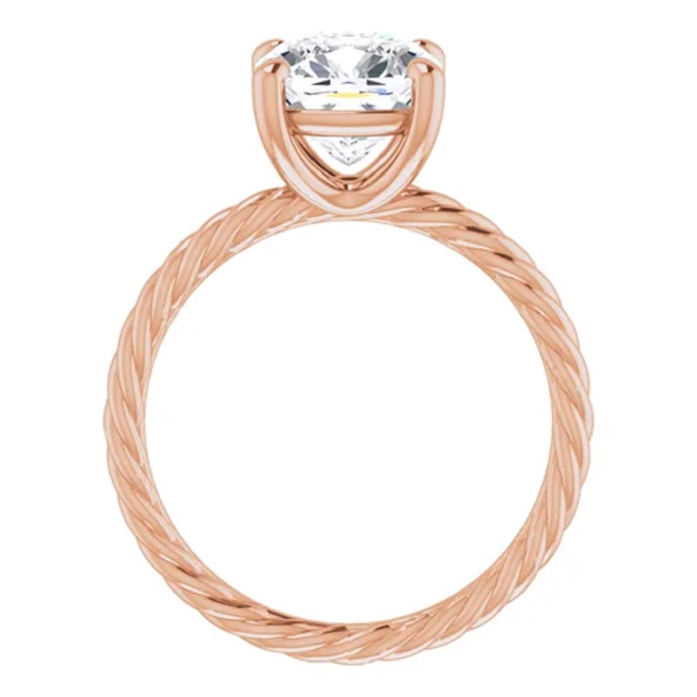 10K Solid Rose Gold Handmade Engagement Ring - 2.0 CT Cushion Cut Moissanite Diamond Solitaire Wedding Band for Women, Perfect for Proposals, Anniversaries & Bridal Jewelry Gifts