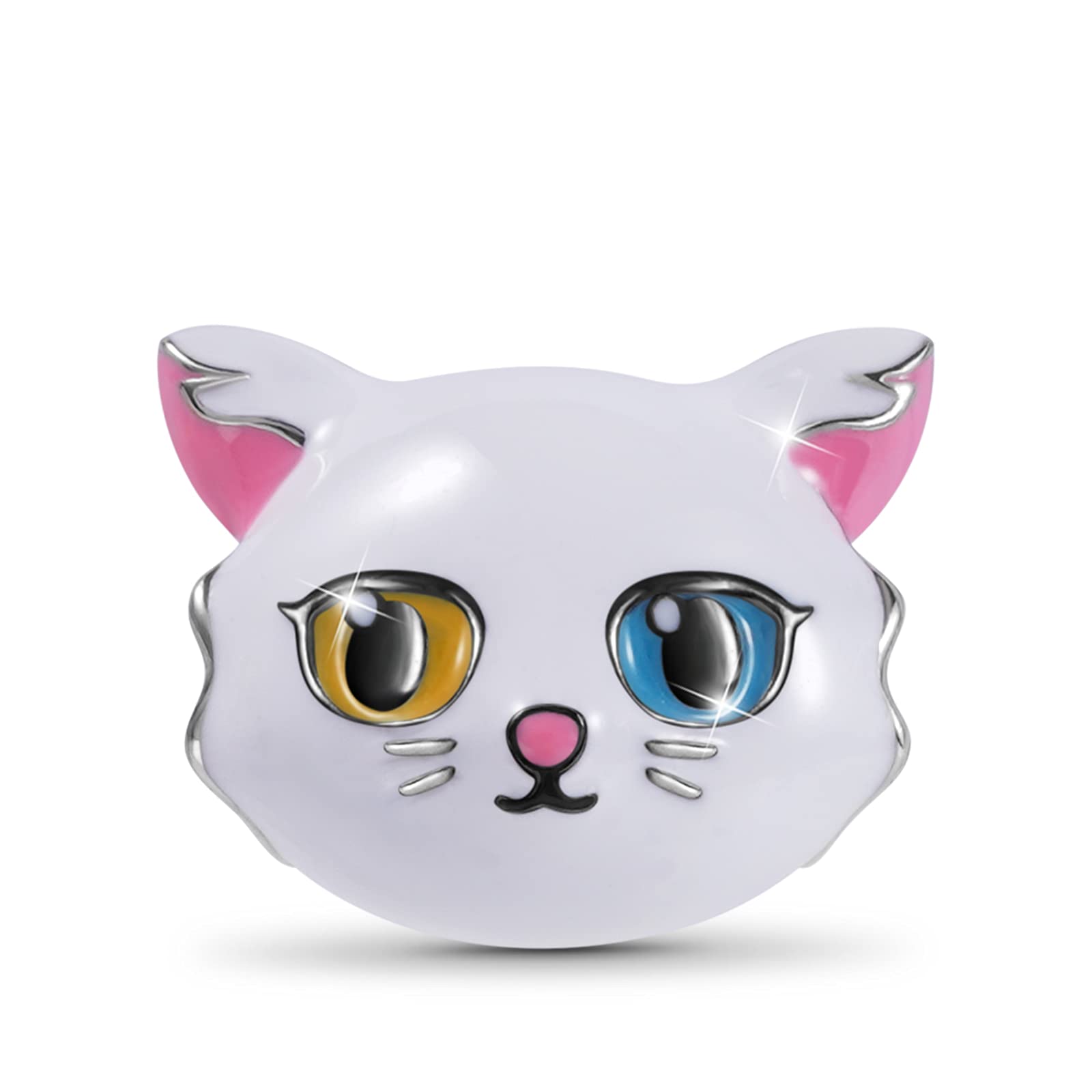 GNOCE Sterling Silver Persian Cat Charm Bead for Bracelet & Necklace - Elegant Jewelry Gift for Women, Wife, Cat Lovers | Perfect for Birthdays, Anniversaries & Everyday Wear