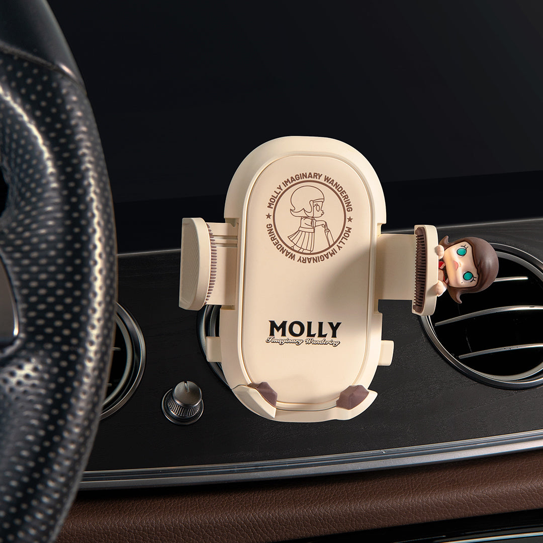 POP MART Molly Imaginary Wandering Series Car Phone Holder - Cute Car Accessory for iPhone & Android - Perfect for Road Trips & Commuting