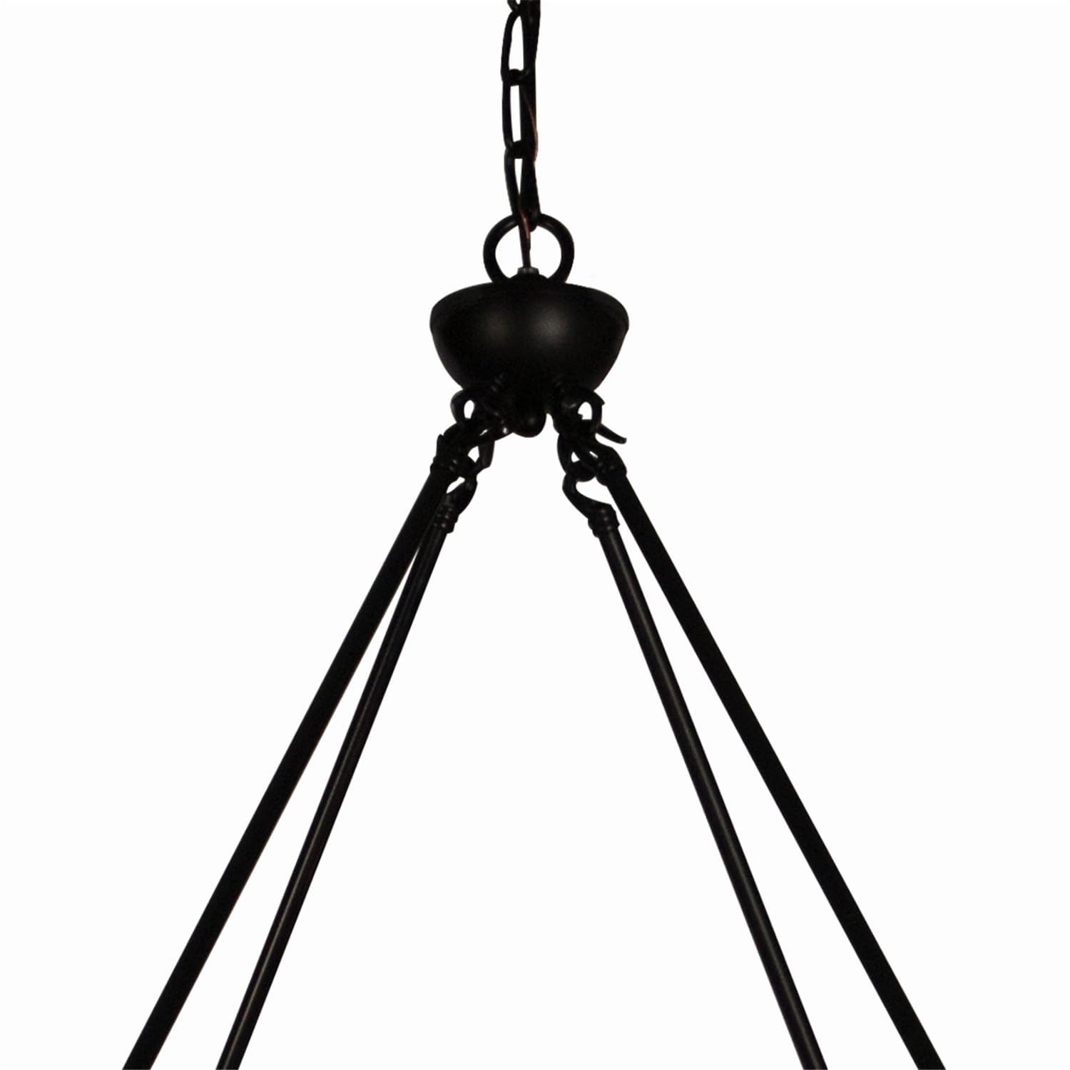 12-Light Drum Chandelier with Wooden Pattern Steel Frame - 16