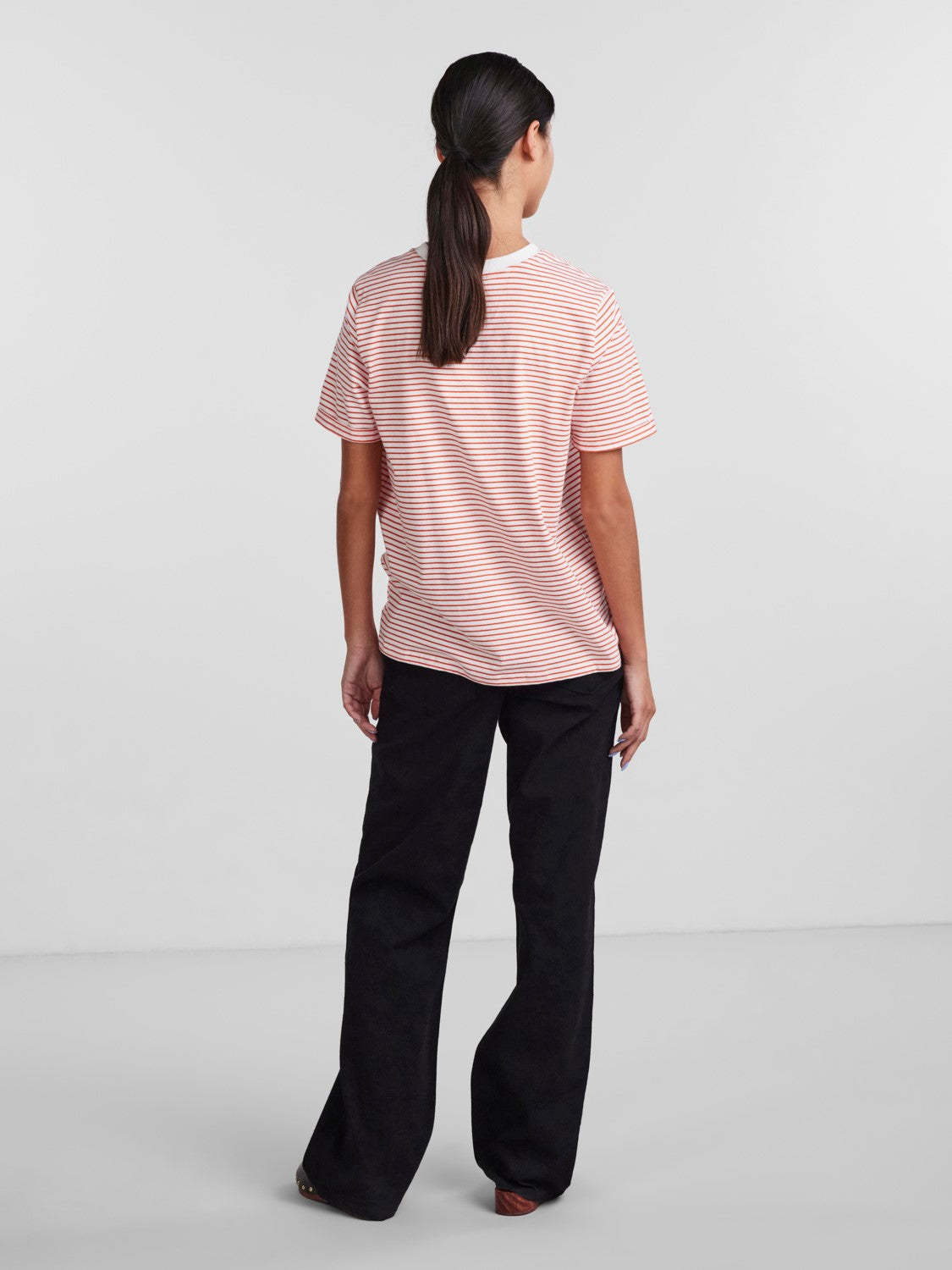 Foldable Cria T-Shirt - Bright White & Tangerine Tango | Lightweight & Comfortable for Travel, Gym & Casual Wear