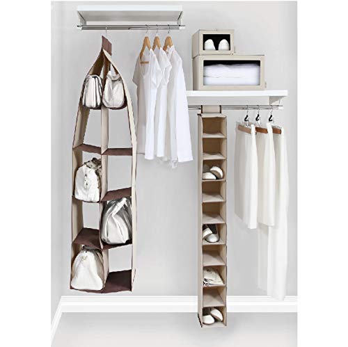 10-Pocket Handbag Organizer - Dustproof Hanging Closet Storage Bag for Purses, Shoes & Accessories | Space-Saving Wardrobe Organizer for Bedroom, Closet & Travel