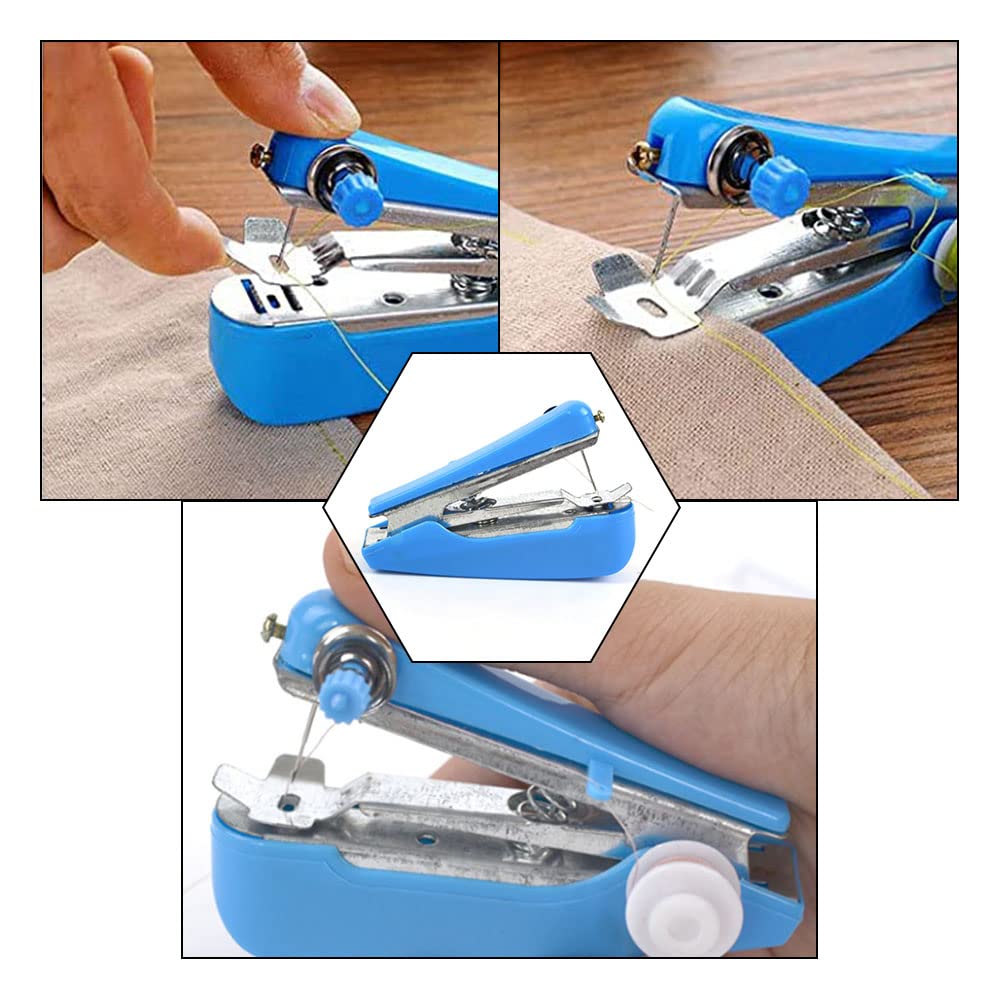 Portable Mini Sewing Machine - Handheld Manual Stitch Tool for Clothing Repair, Curtains & DIY Crafts | Compact & Flexible Fast Stitching | Perfect for Home Use, Travel & Emergency Repairs (Random Color)