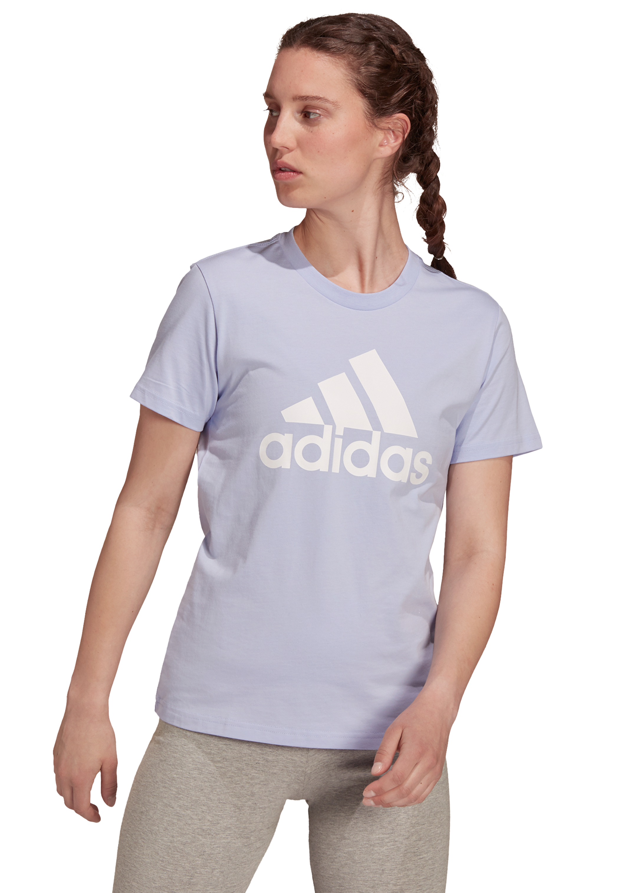 Adidas Women's Big Logo T-Shirt - Casual Short Sleeve Cotton Tee for Everyday Wear, Gym & Street Style
