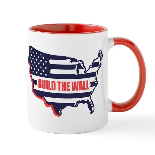 White/Red Inside - Build The Wall Mugs